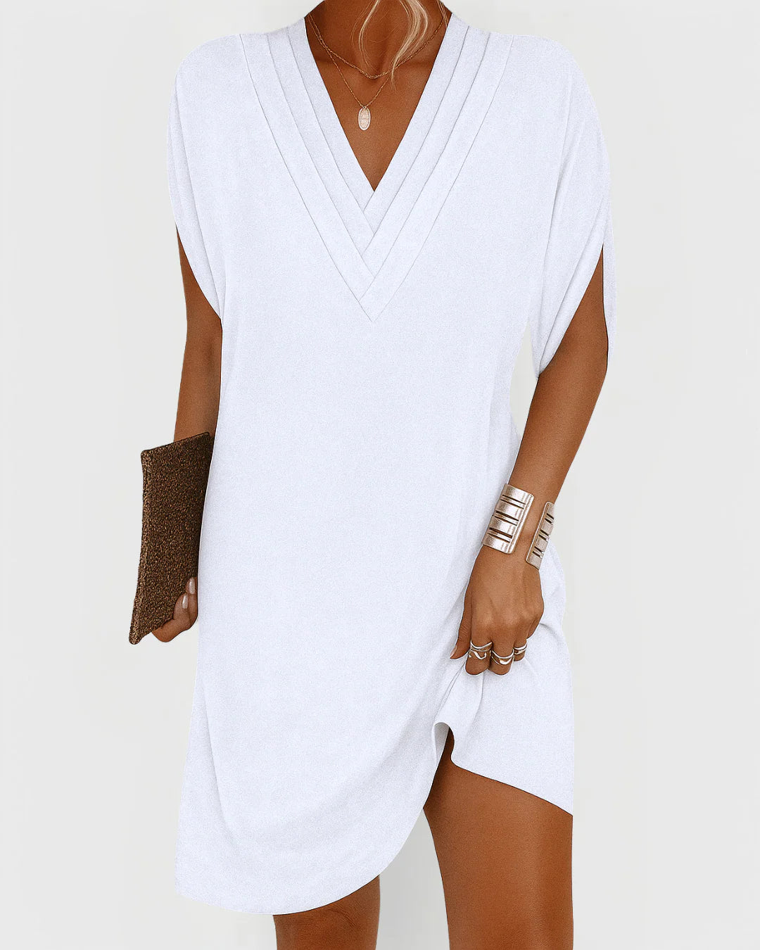 Elegant Flattering Dress β V-Neck Relaxed Fit