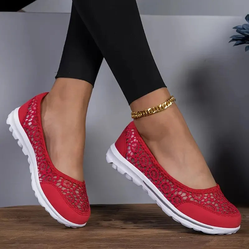 Breathable Lace Mesh Flat Shoes