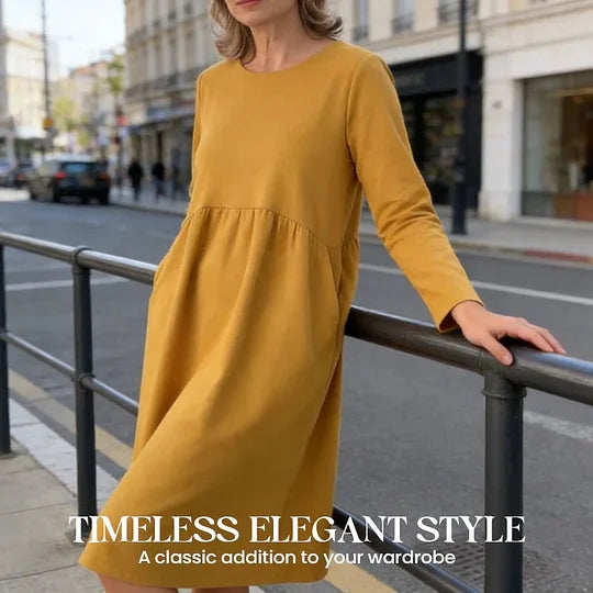 Women’s Relaxed Midi Pocket Dress With Soft Cotton Feel