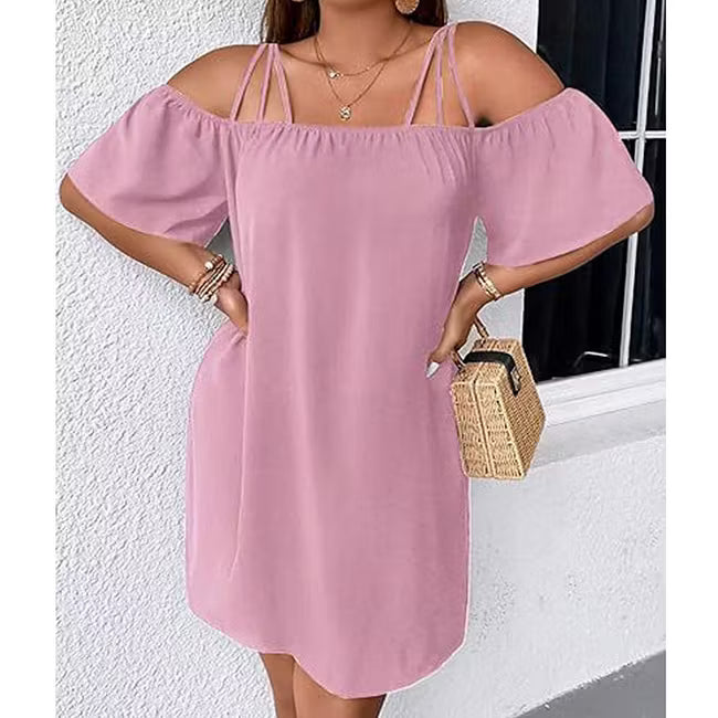 Women’s Cold-Shoulder Strap Mini Dress