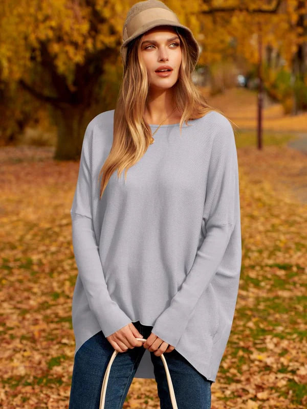 Women’s Ribbed Dolman Sleeve Knit Tunic Sweater