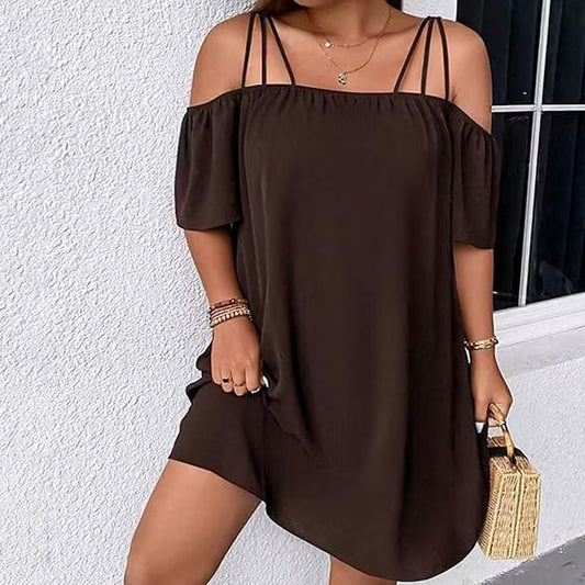Women’s Cold-Shoulder Strap Mini Dress