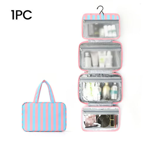 Striped Hanging Toiletry Organiser