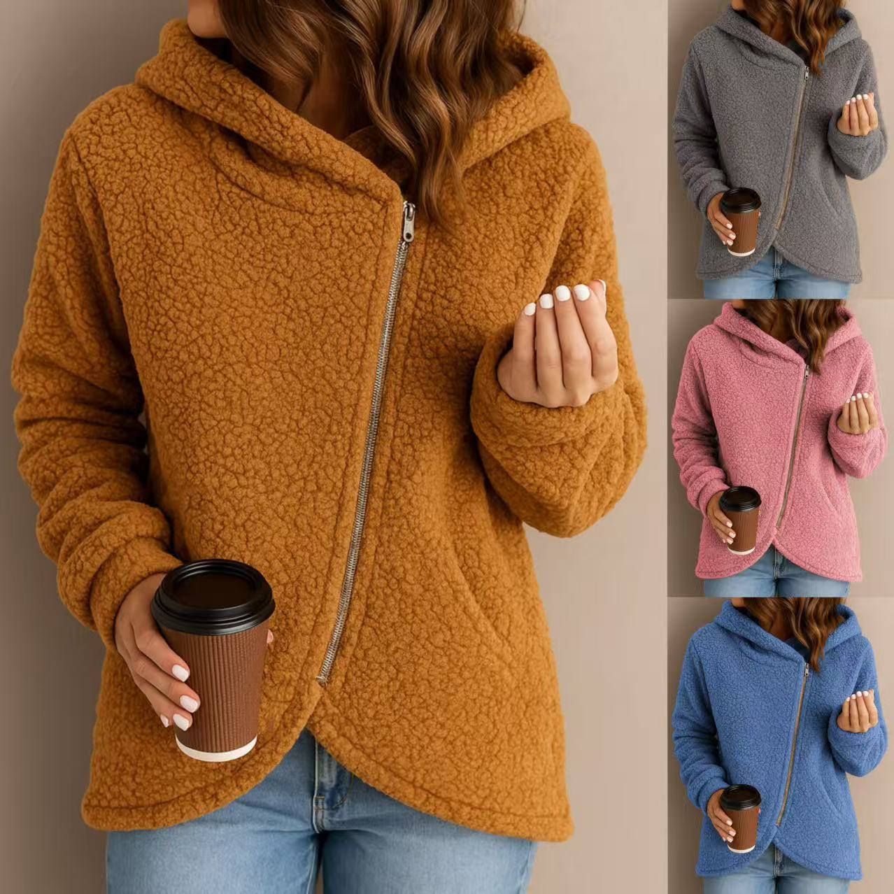 Women’s Winter Cotton Zip Hoodie