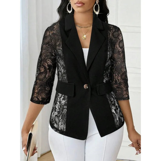 Women's Lace Panel Blazer