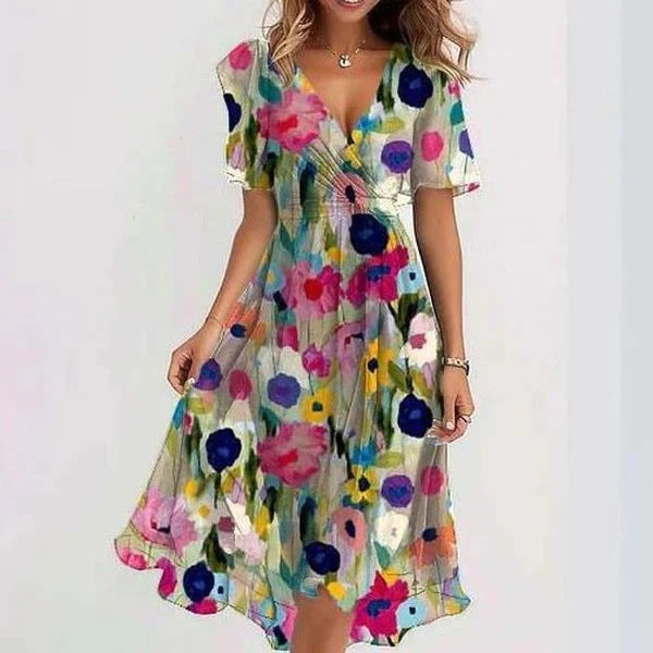 Women’s Flowing V-Neck Summer Dress