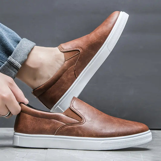 Men's Brown Slip-On Sneakers - Comfortable & Stylish Casual Shoes
