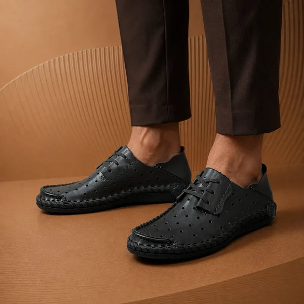Men's Perforated Lace Up Casual Shoes