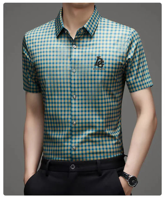 Men’s Modern Check Pattern Casual Shirt