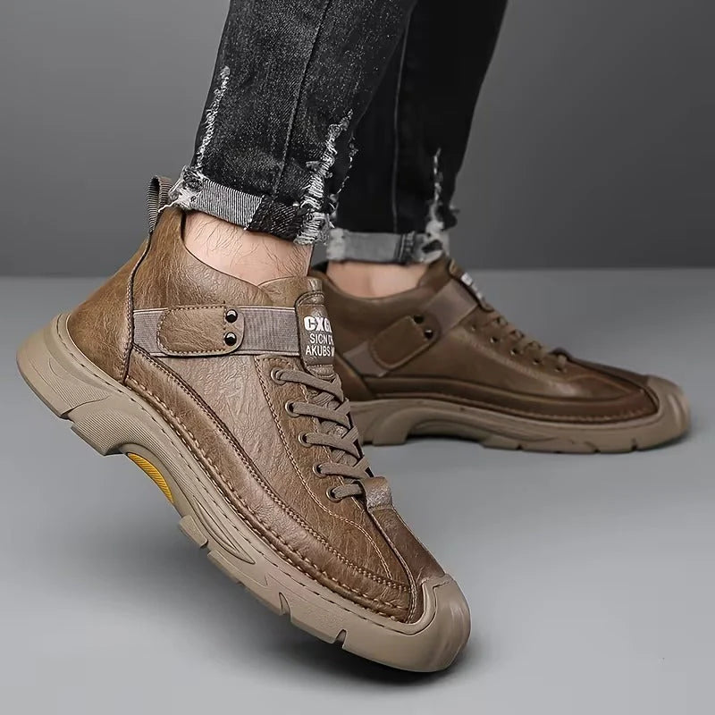 Men’s Support Leather-Look Comfort Boots
