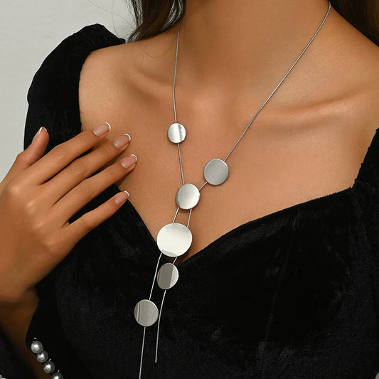 Women’s Layered Disc Drop Necklace