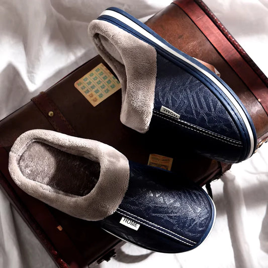 Elegant Leather-Look Comfort Slides