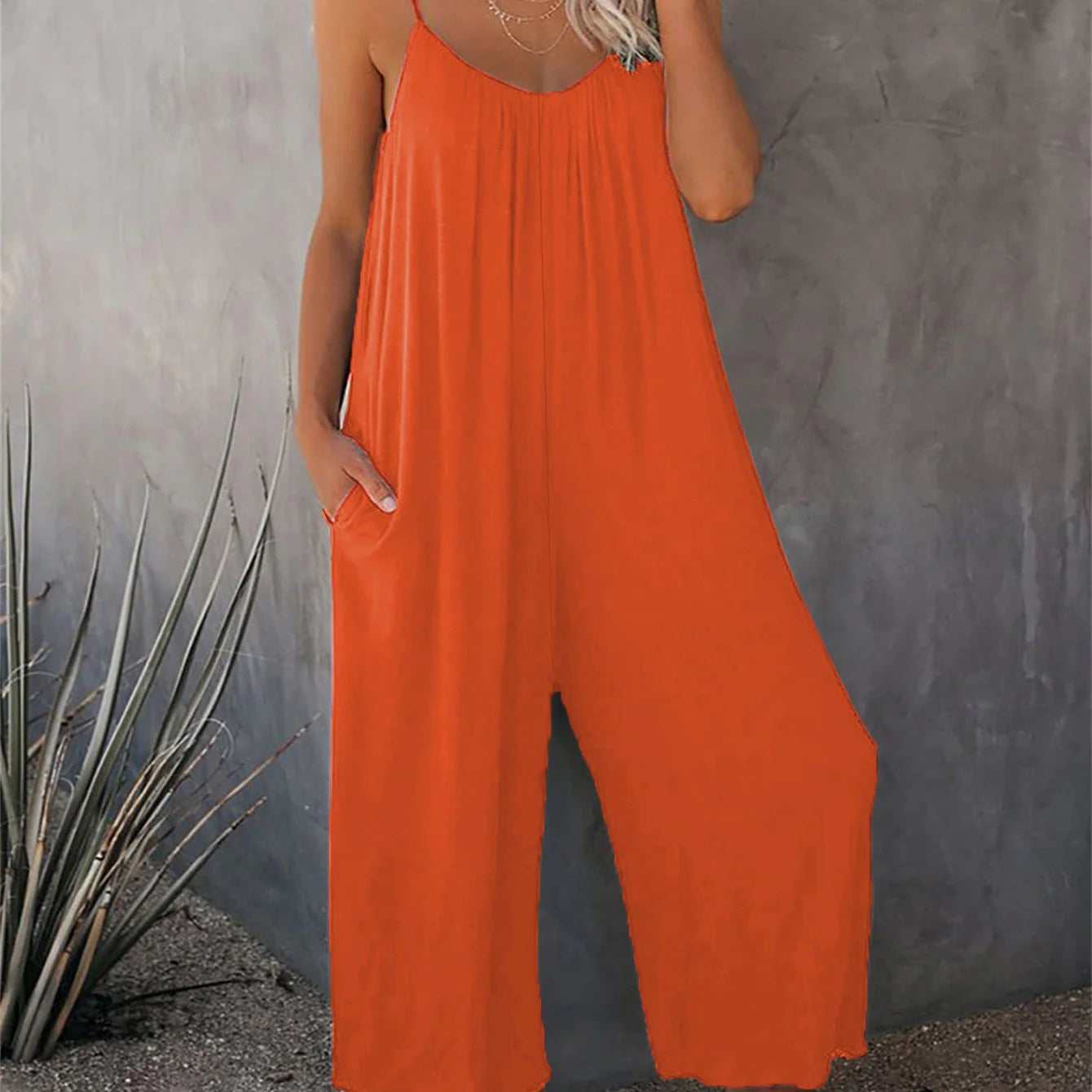 Women's Spaghetti Strap Wide-Leg Jumpsuit