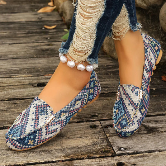 Women's Decorative Buckle Slip-On Loafers