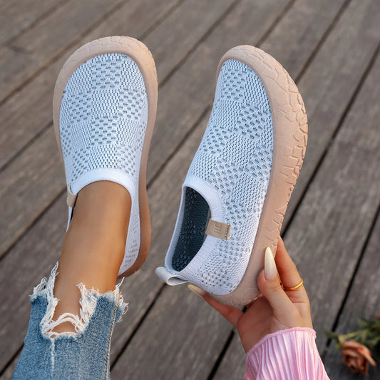 Women's Knitted Platform Slip-On Trainers