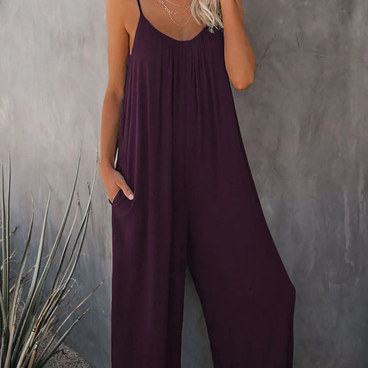 Women's Spaghetti Strap Wide-Leg Jumpsuit