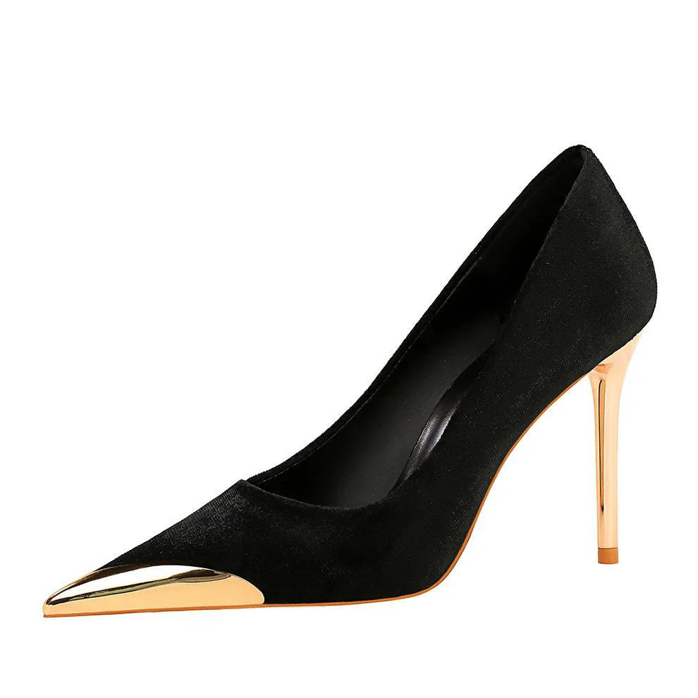Women’s Pointed-Toe Metallic Stiletto Court Shoes