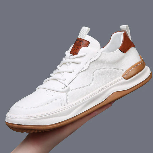 Men’s Leather-Look Cushioned Trainers