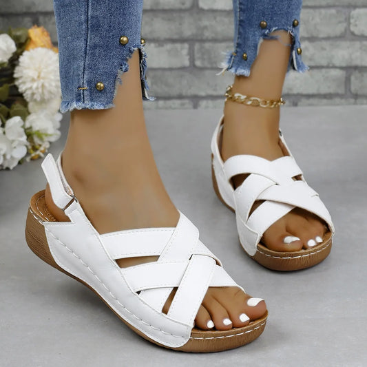 Casual leather-look comfortable sandals