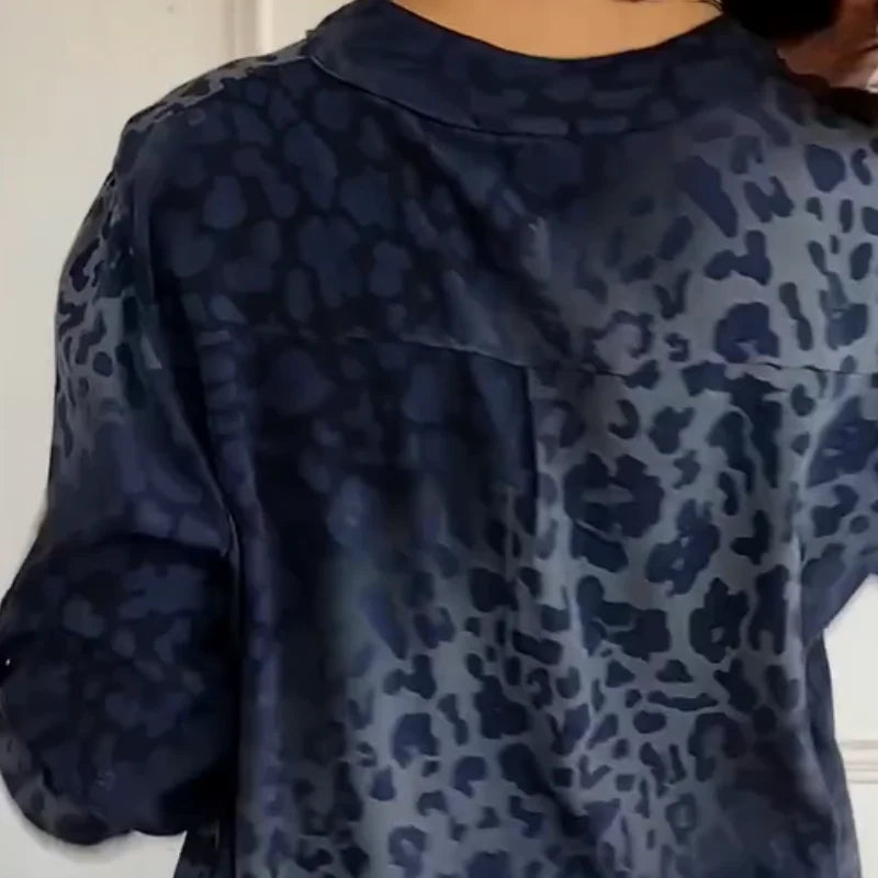 Women's Casual Stand Collar Printed Blouse
