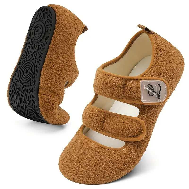 Women's Wide Rubber Sole Slippers, Soft-Lightweight House Shoes