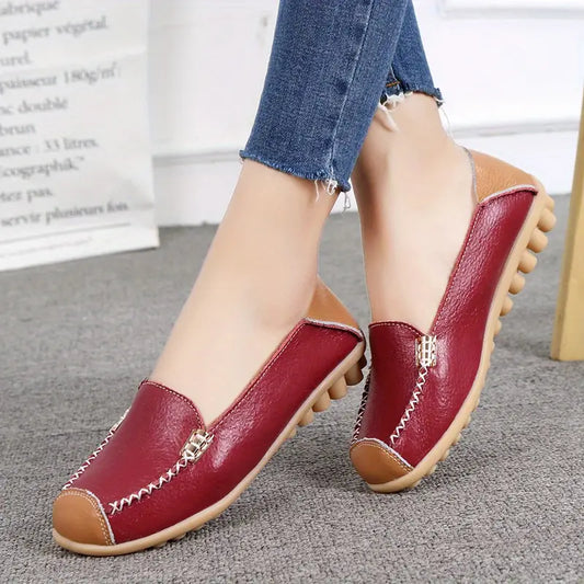 Solid Color Flat Loafers