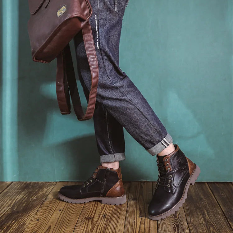 Men’s High-Quality Leather-Look Boots