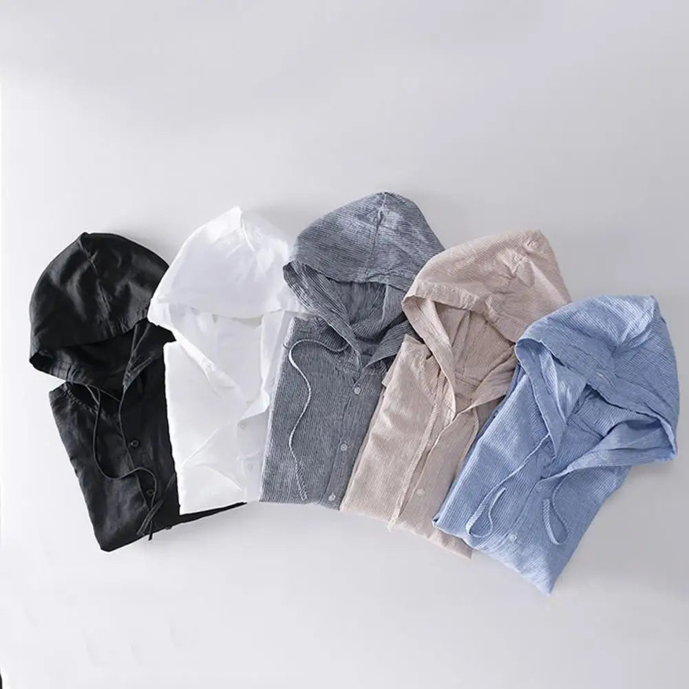 Women’s Striped Hooded Button-Up Shirt