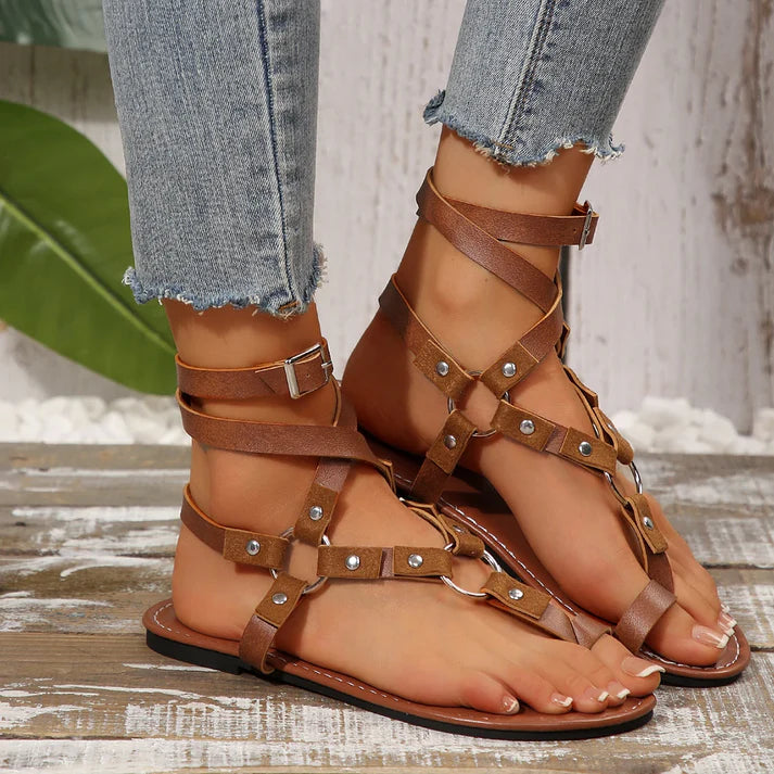 Women’s Buckle-Strap Flat Sandals