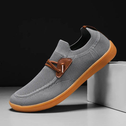 Men’s Knit Leather-Look Trainer