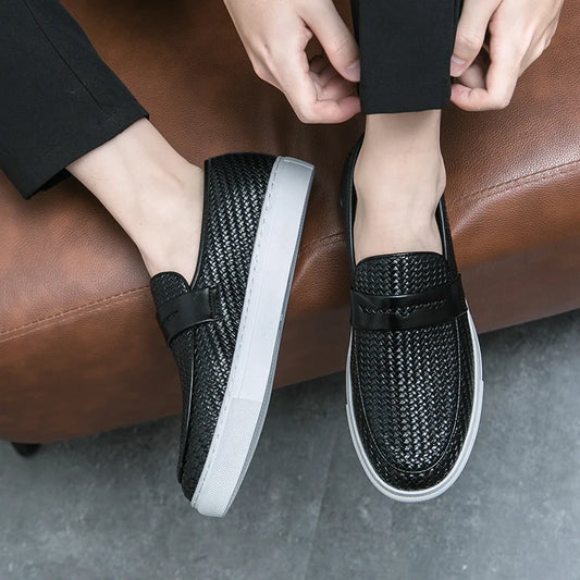 Men’s Soft Leather-Look Slip-On Loafers