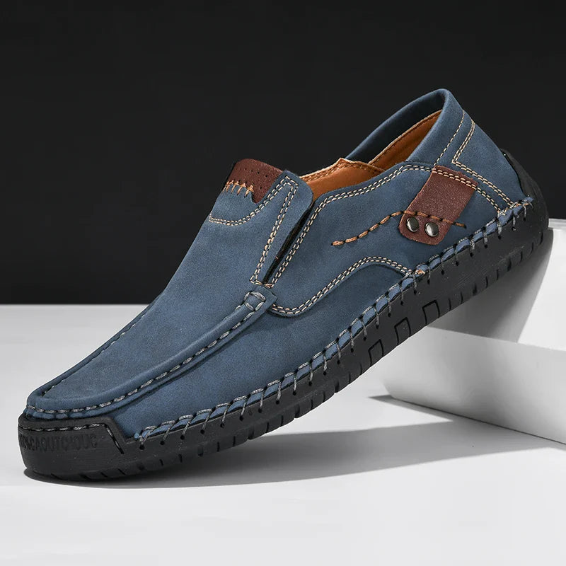 Men’s Calf Leather-Look Comfort Support Loafers