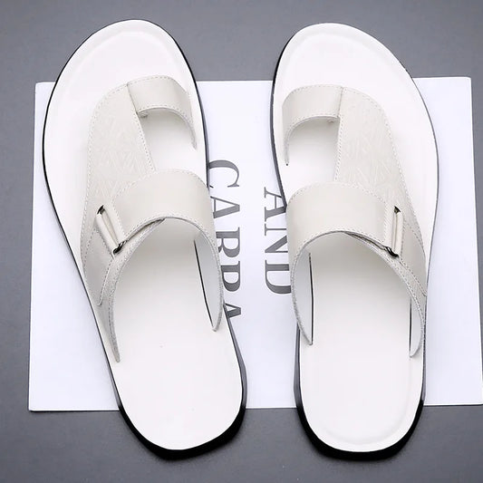 Men’s Geometric Strap Toe-Loop Sandals