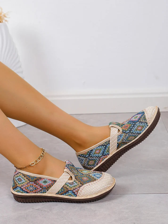 Women's Patterned Slip On Walking Trainers