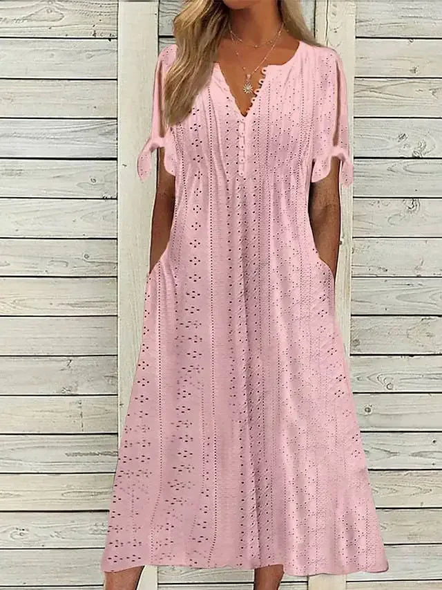 ๐ธ Broderie Elegance Midi Dress