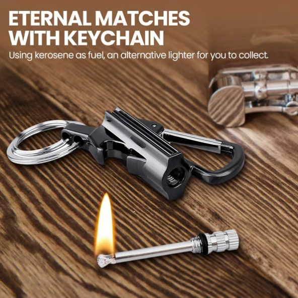 Permanent Match Keychain Lighter with Multitool