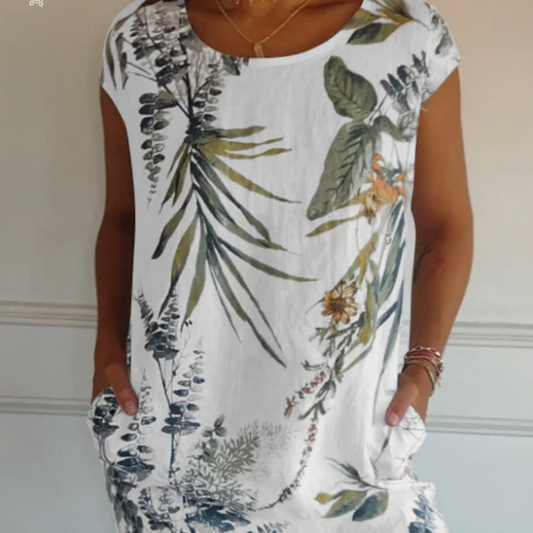 Women’s Lurevia Palm Print Pocket Dress