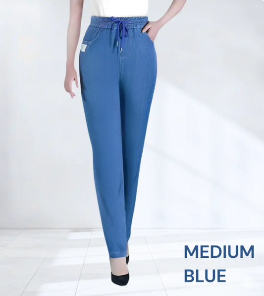 Women's High-Waist Stretch Mom Jeans
