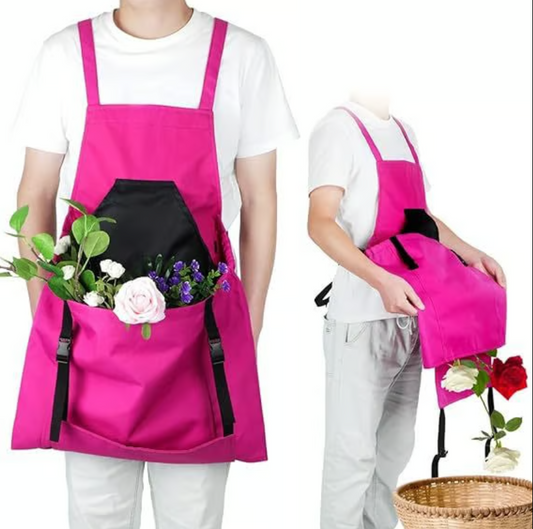 Cross-Back Gardening Apron with Deep Release Pocket