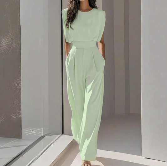 Women’s Wide-Leg Sleeveless Jumpsuit with Pockets