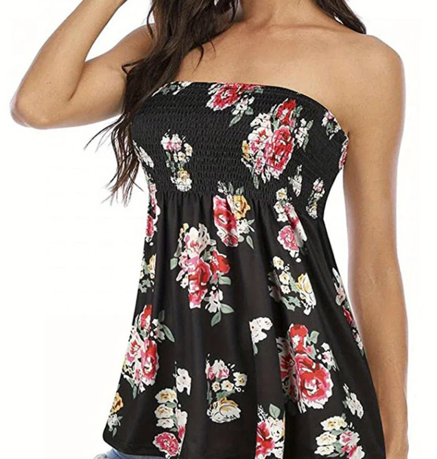 Women’s Ruched Strapless Tube Top