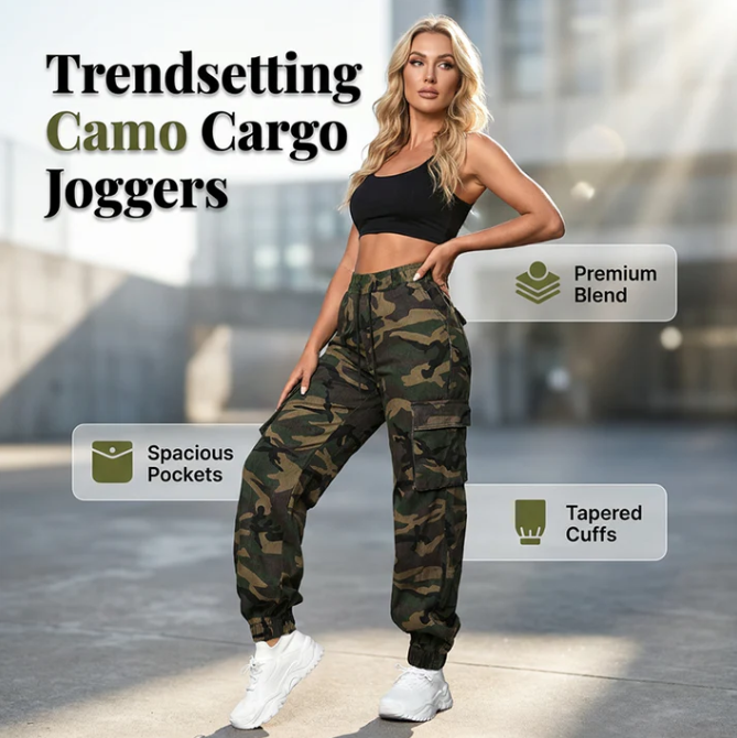 Women's Camouflage Cargo Joggers