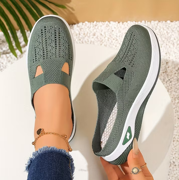 Women's Knitted Open-Back Slip-On Trainers