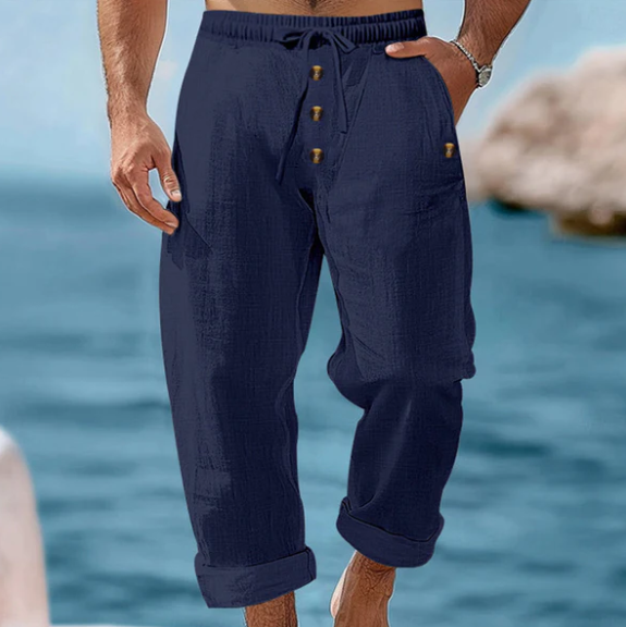 Men’s Linen Drawstring Trousers
