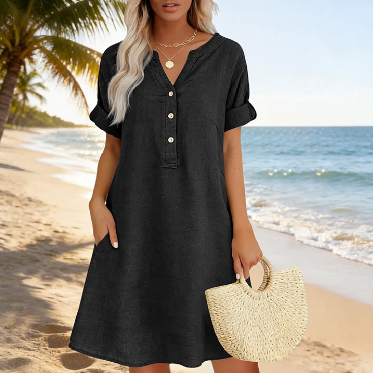 Women's V-Neck Tunic Dress