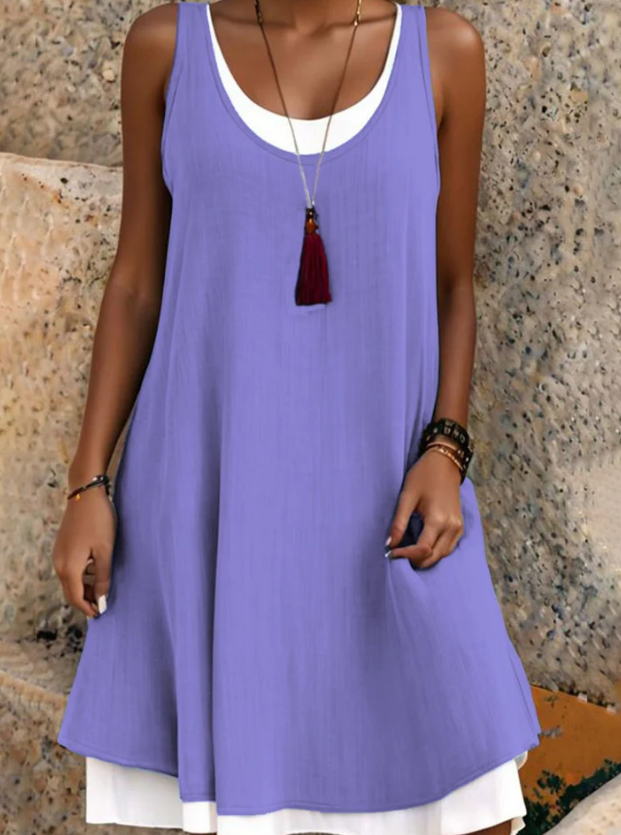 Women's Layered Sleeveless Midi Dress