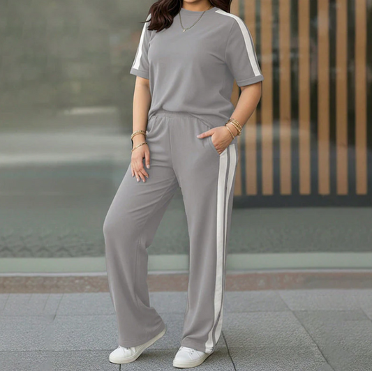 Contrast Stripe Two-Piece Lounge Set
