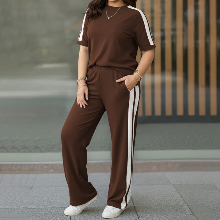 Contrast Stripe Two-Piece Lounge Set