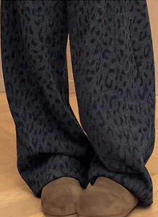 Women’s Leopard Print Wide Leg Lined Sweatpants