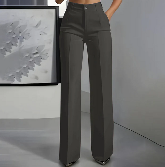 Womenâs High Waist Straight Leg Tailored Trousers